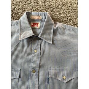 Vintage Levis The Cowboys Tailor Large L Pearl Snap Shirt Plaid Western 70s 80s